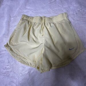 Nike Women's Soft Yellow Athletic Shorts